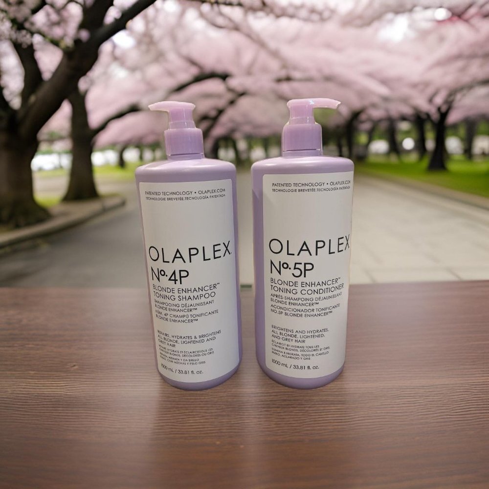 Olaplex No.5P & 4P Blonde Enhancer Toning Conditioner Shampoo 33.8  oz
